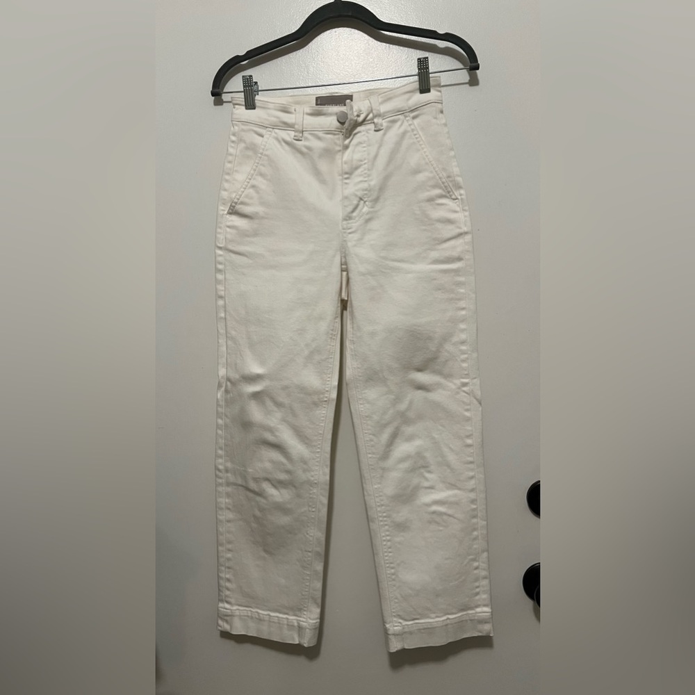 Everlane white straight leg crop pant
